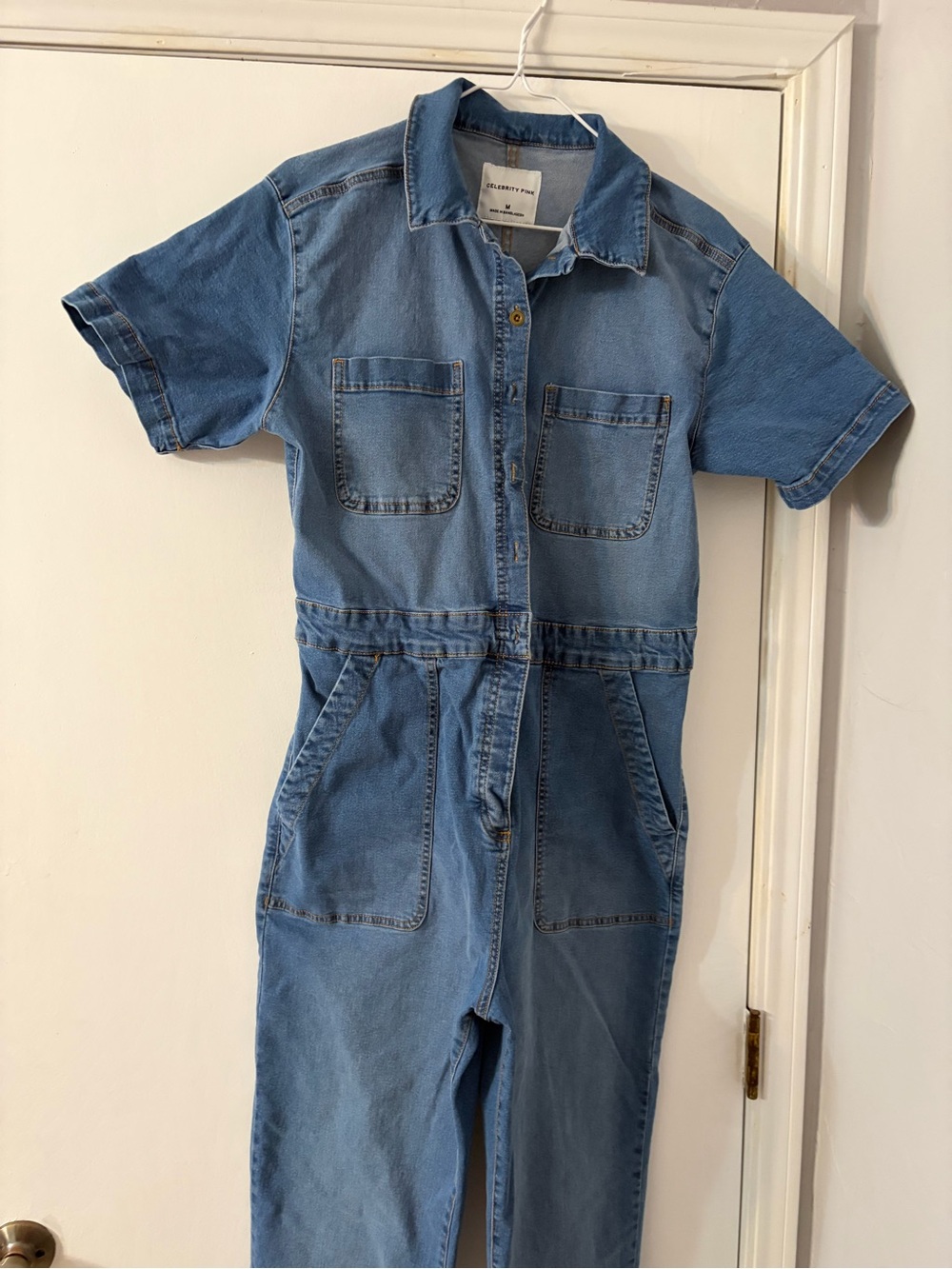 Women’s Denim Jumpsuit Overalls in Light Blue